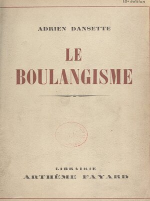cover image of Le boulangisme